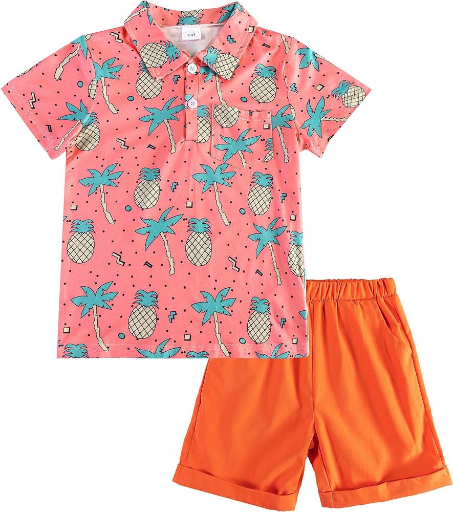 Toddler Boy Clothes Summer Fashion Hawaiian Shirts For Boys Shorts 2pcs Little Boys Outfit Sets