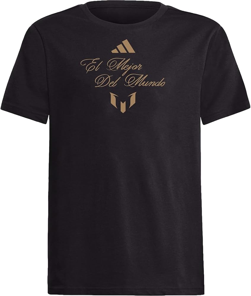 adidas Kids Soccer Messi El Mejor Del Mundo Tee - Celebrate The Best with This Graphic tee Messi 10 and 8 Ballon d'Or Rings