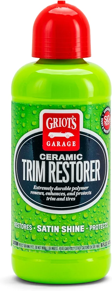 Griot's Garage 10944 Ceramic Trim Restorer 16oz – Restore Exterior & Interior Plastics, Rubber Seals, & Tires – Satin Finish Provides Like New Appearance – Ceramic Infused for Long Lasting Results