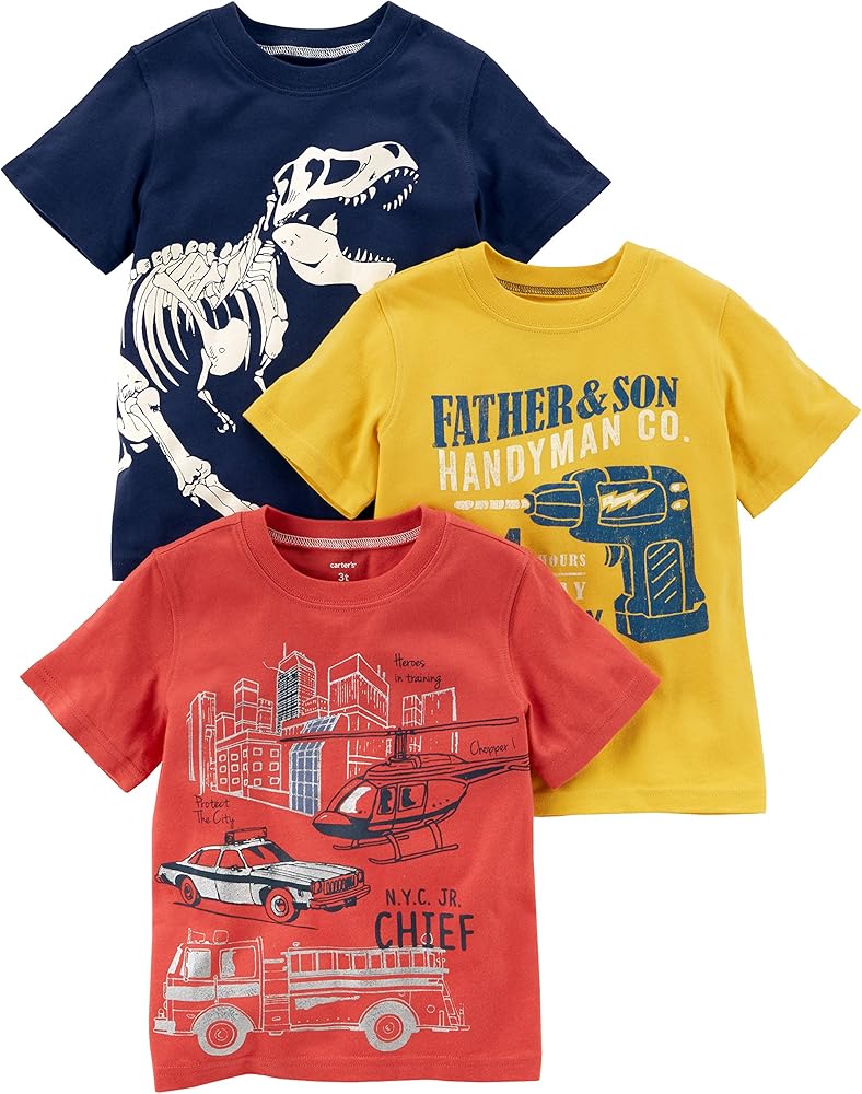 Carter's Boys' Toddler 3-Pack Short-Sleeve Graphic Tee