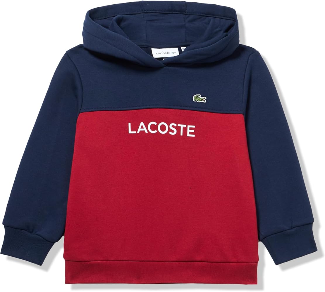 Lacoste Unisex-Child Cotton Flannel Colorblock Hoodie