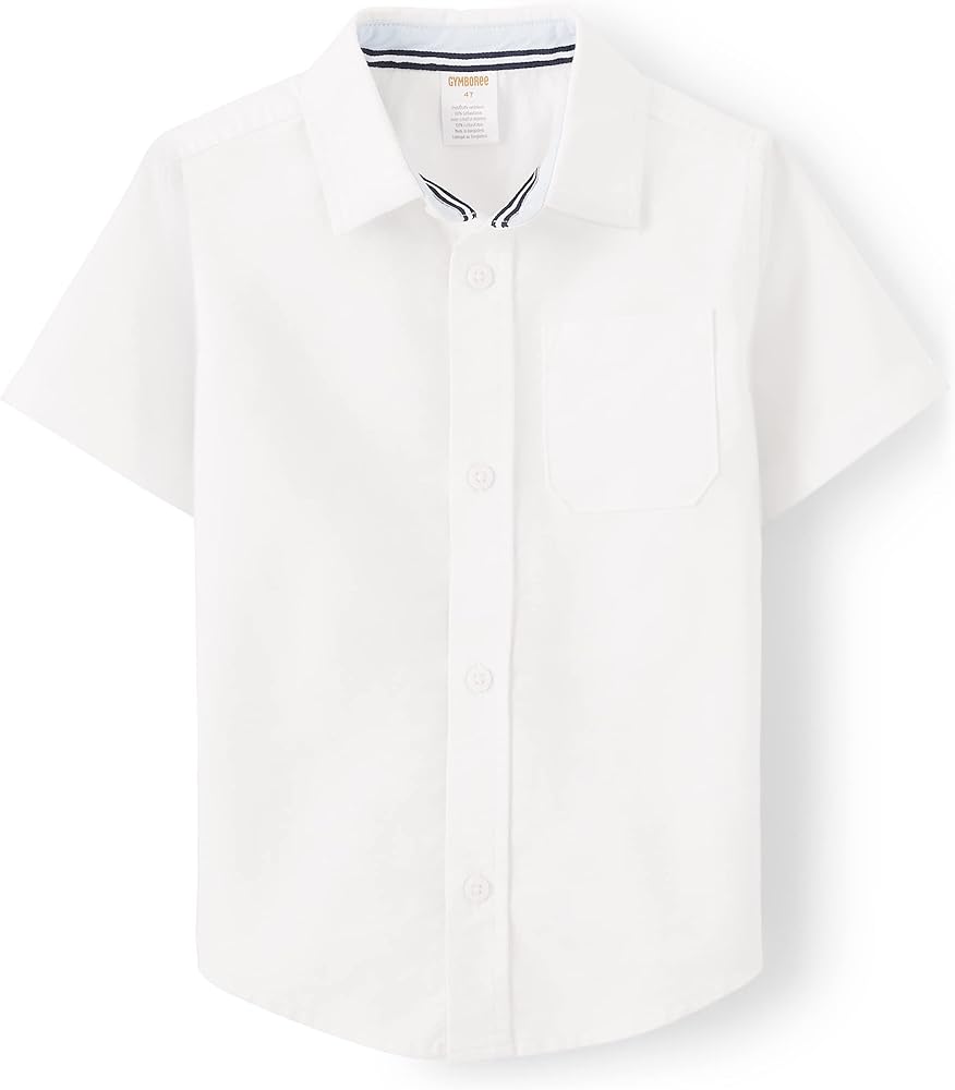 Gymboree Boys' and Toddler Short Sleeve Oxford Button Up Dress Shirt