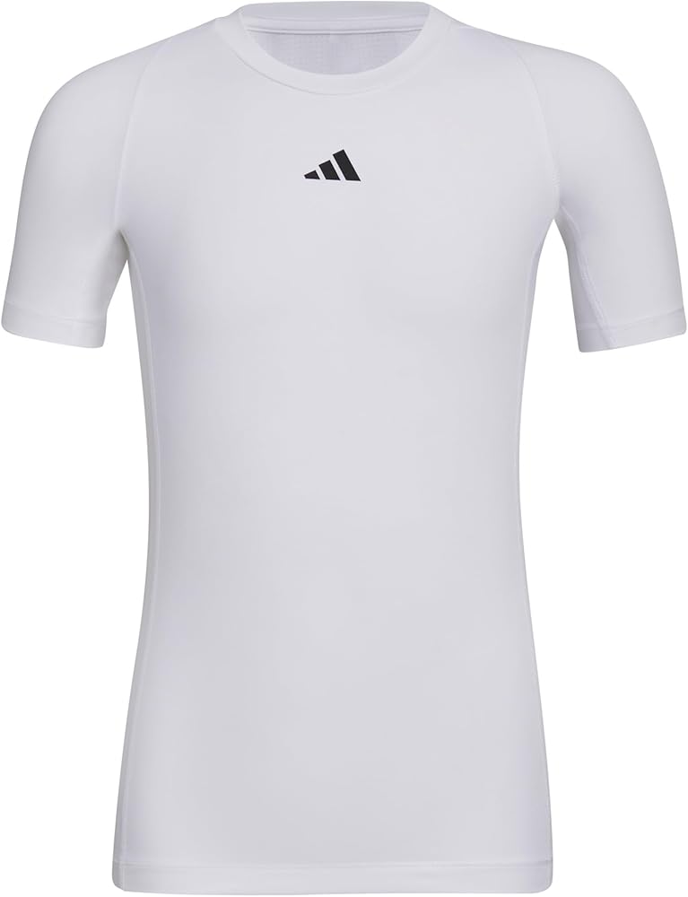 adidas Boys' Moisture Wicking Techfit Compression Shirt Short Sleeve