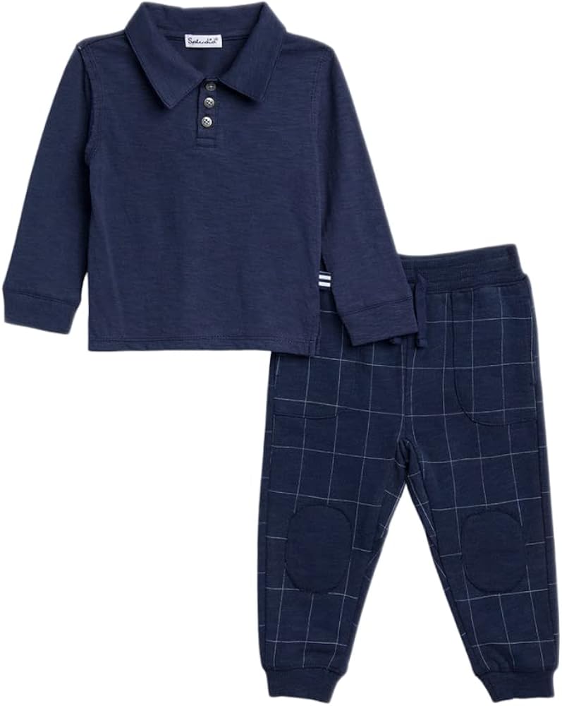 Splendid boys Mood Blue Long Sleeve SetTop and Bottom Set