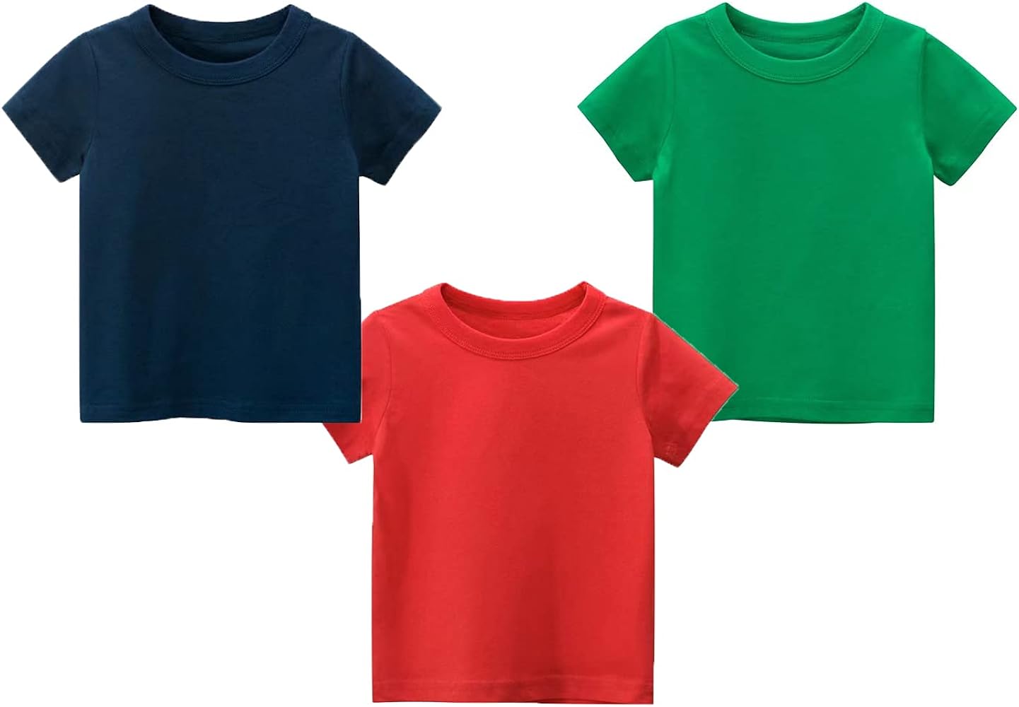 Boys' Short Sleeve Cotton Crewneck T-Shirts Top Tee Size 2-7 Years Toddler Boys' 3-Pack Multi Value Pack