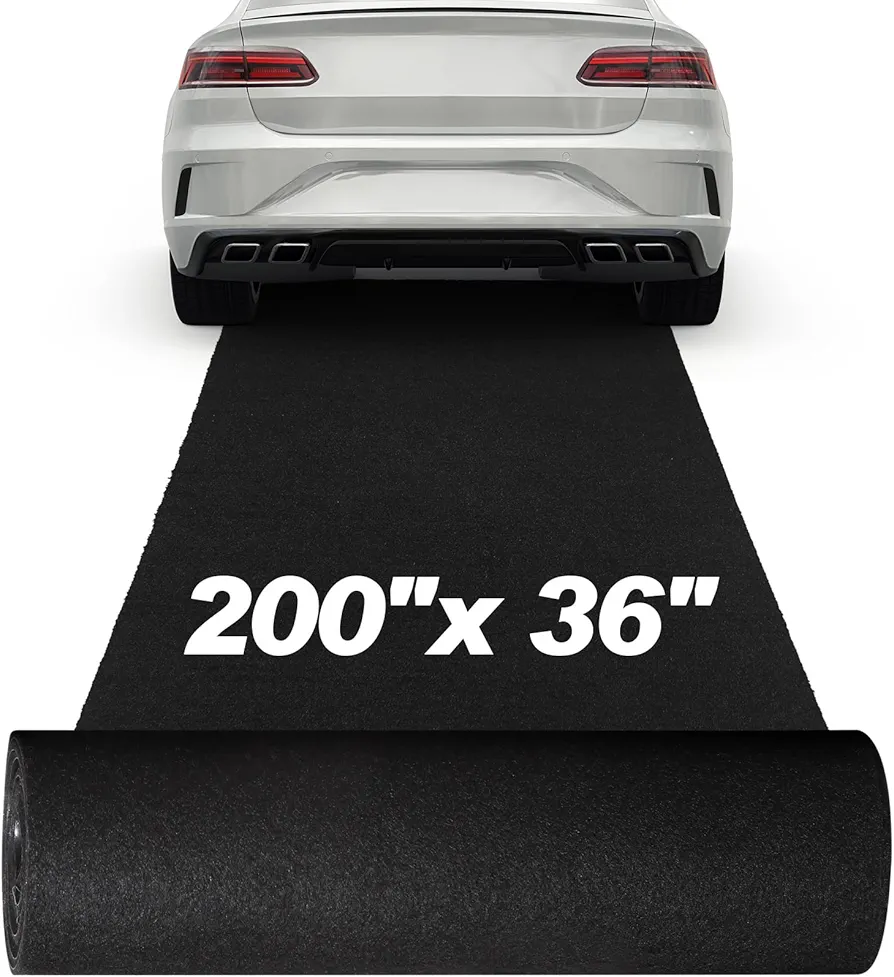 200'' x 36'' Oil Spill Mat for Garage Floor Absorbent Oil Pad Under Car Garage Floor Mat Reusable Driveway Mats Washable Oil Leaks Absorbent Oil Pad with Waterproof Backing, Protects Surfaces