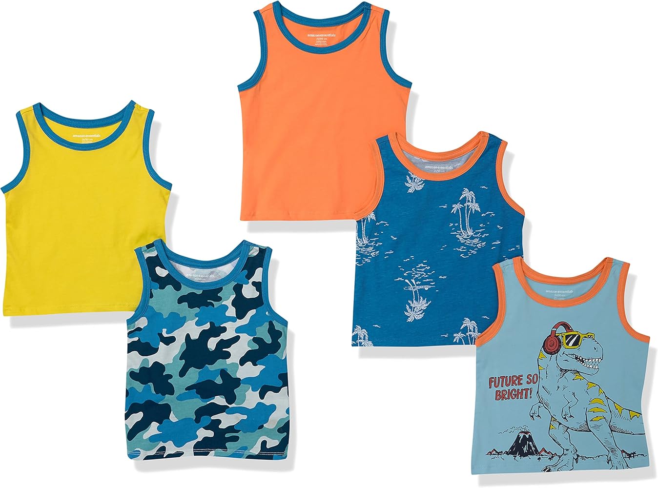 Amazon Essentials Boys and Toddlers' Sleeveless Tank Tops, Multipacks