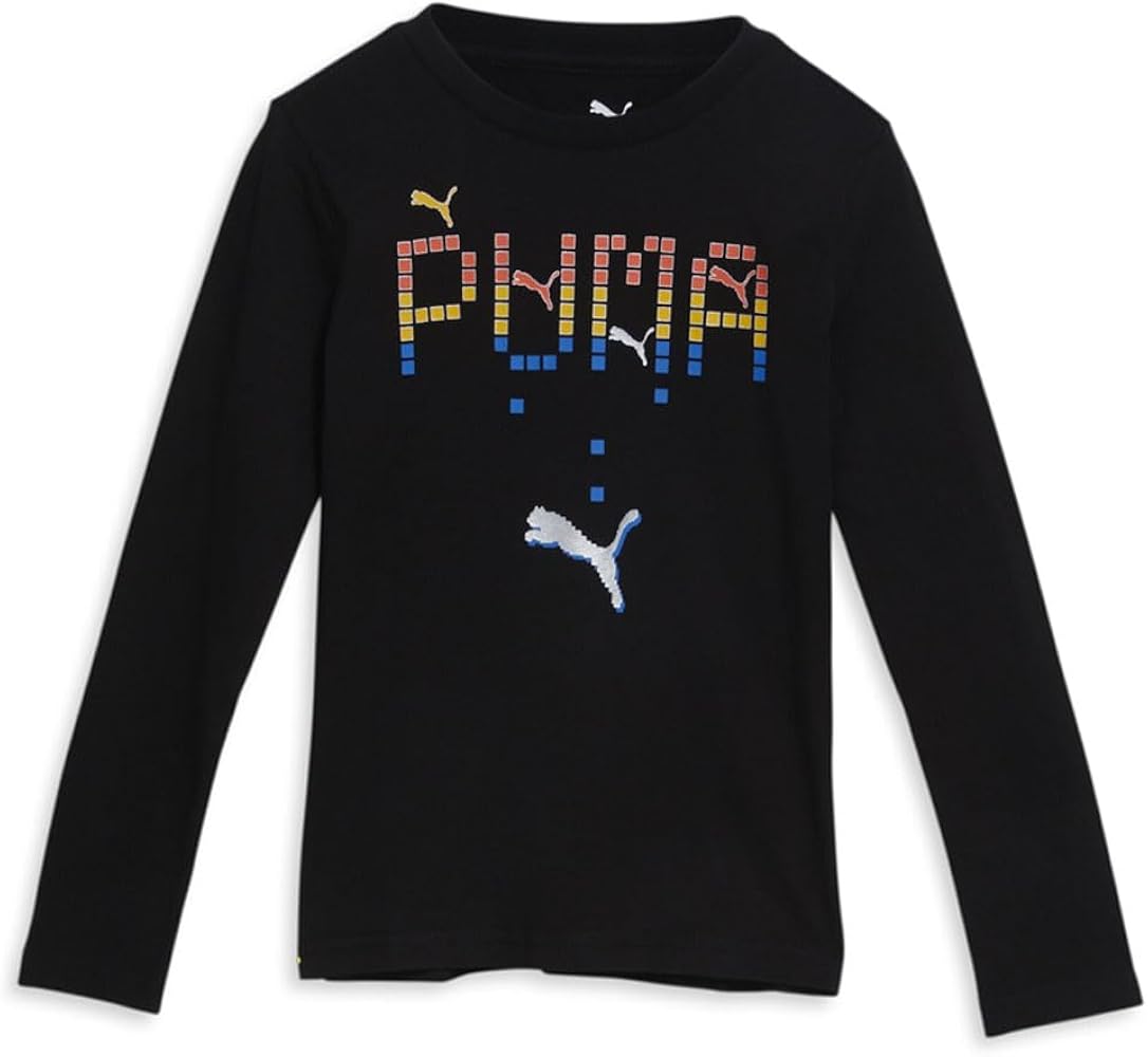 Puma Kids Boys Game On Pack Jersey Ls Graphic Tee -Ps Athletic Tops Casual - Black