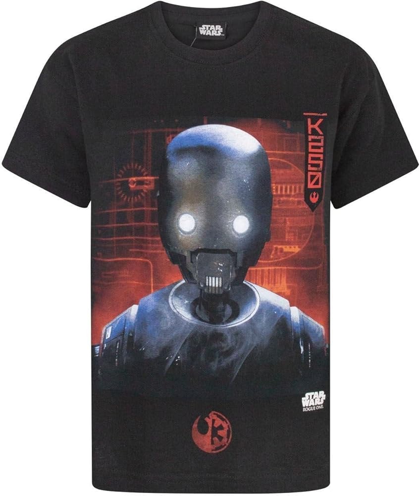 STAR WARS Rogue One K2S0 Robot Boy's Children's Black T-Shirt Top