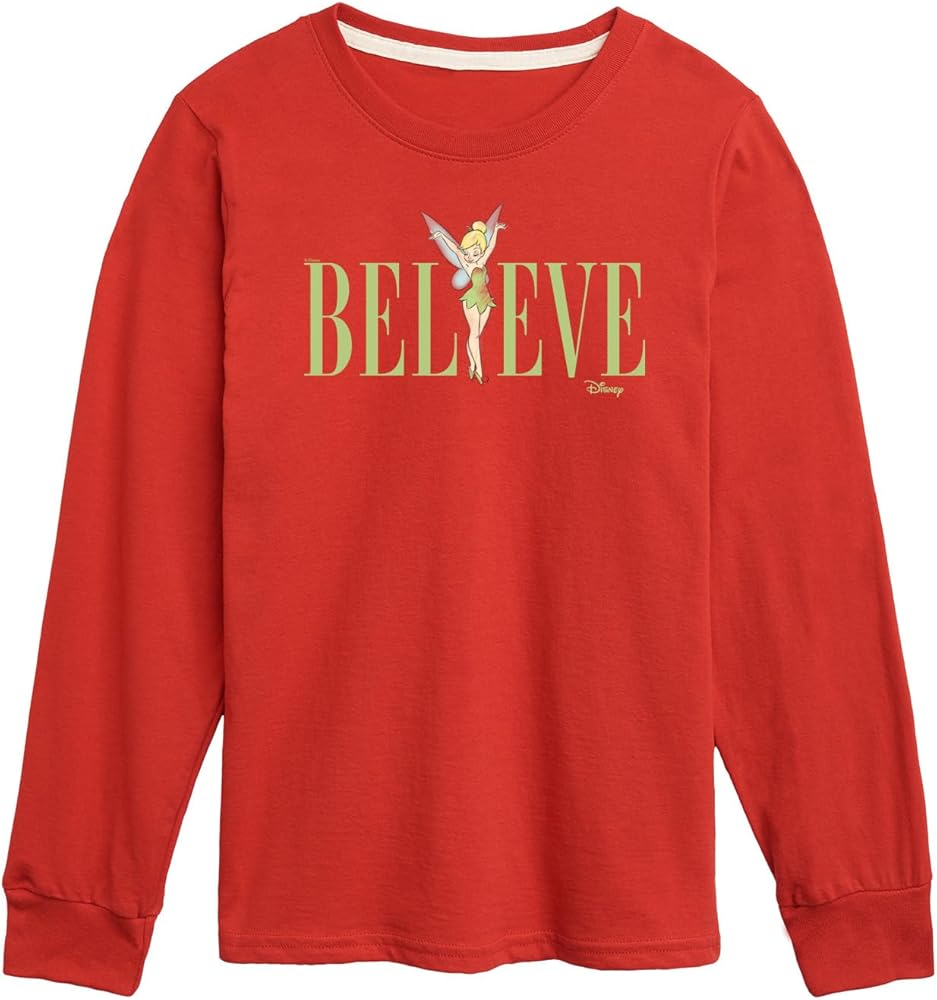 Disney Tinker Bell - Believe - Toddler and Youth Long Sleeve Graphic T-Shirt