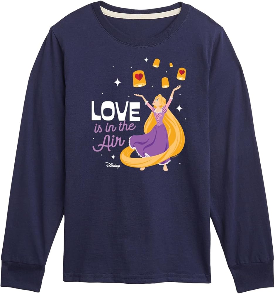 Disney Princess - Love is in The Air - Valentine's Day - Boys and Girls and Youth Long Sleeve Graphic T-Shirt