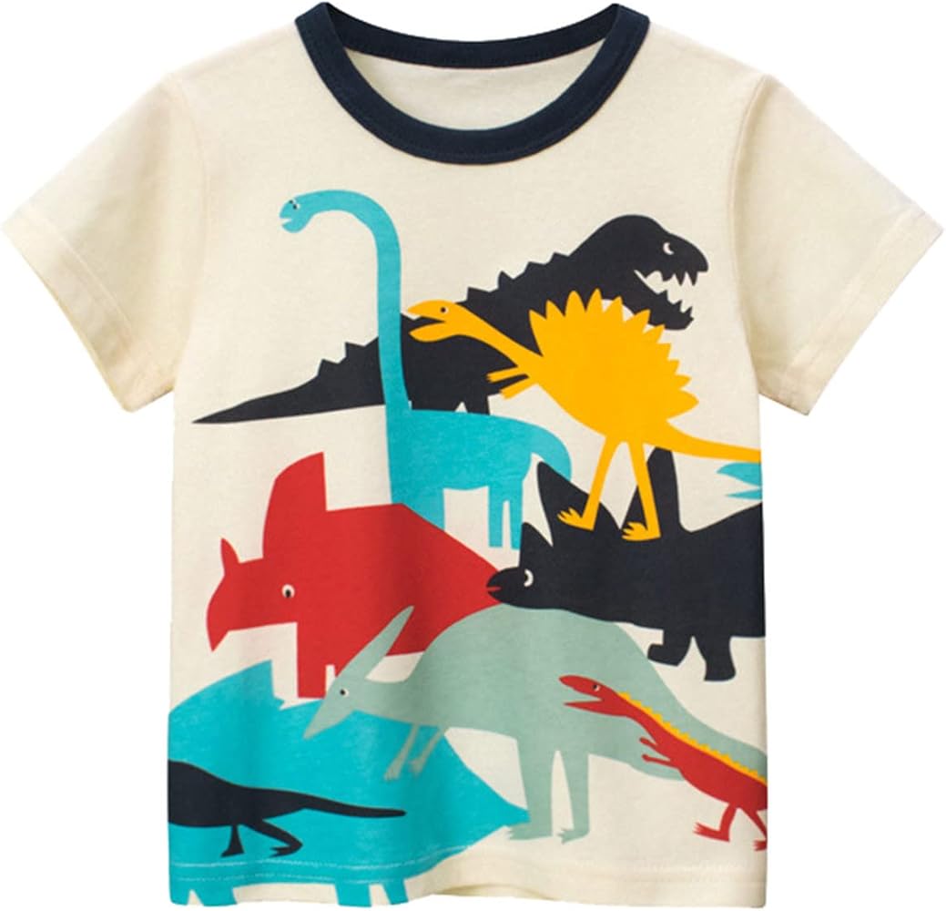 Toddler Kids Girls Boys Cartoon Prints Loose Tops Soft Short Sleeve T Shirt Tee Tops Clothes Kid Top Boy Boy Set