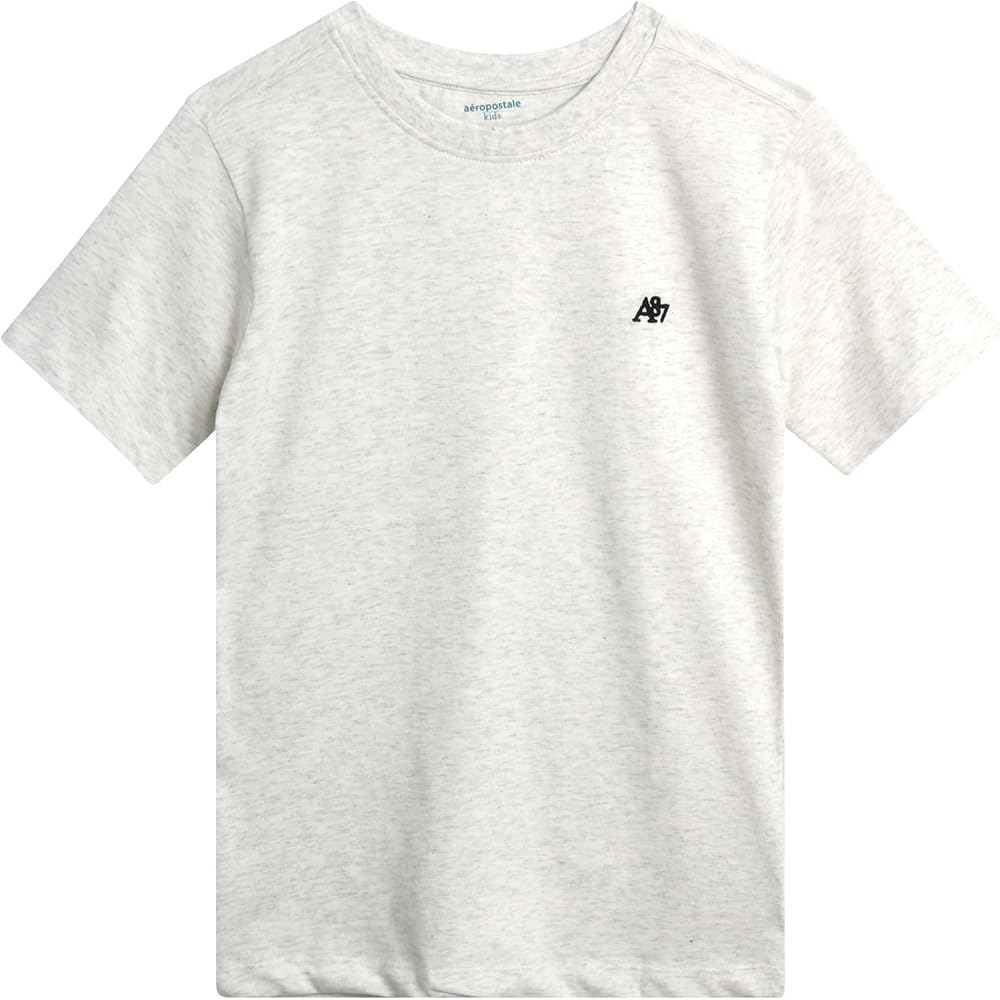 AEROPOSTALE Boys' T-Shirt - Kids Basic Cotton Short Sleeve Shirt - Classic Crewneck Graphic Tee for Boys (4-16)