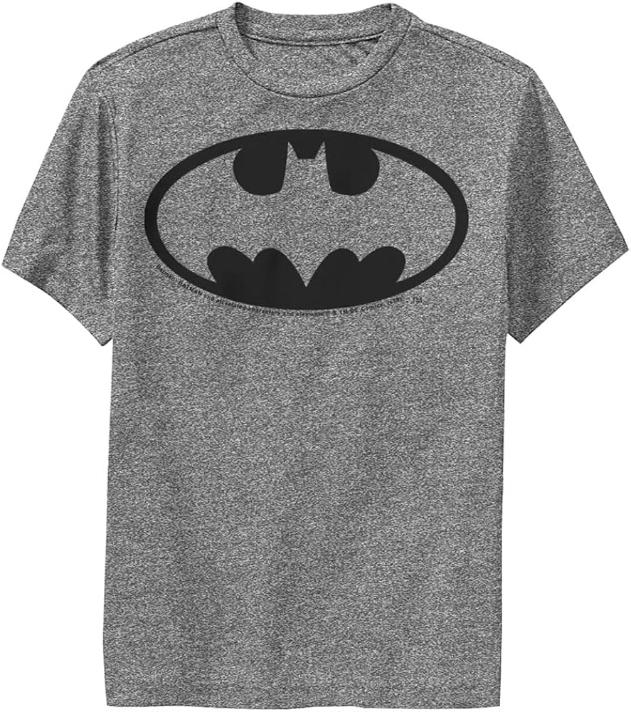 DC Comics Batman Basic Logo Outline Boys Short Sleeve Tee Shirt