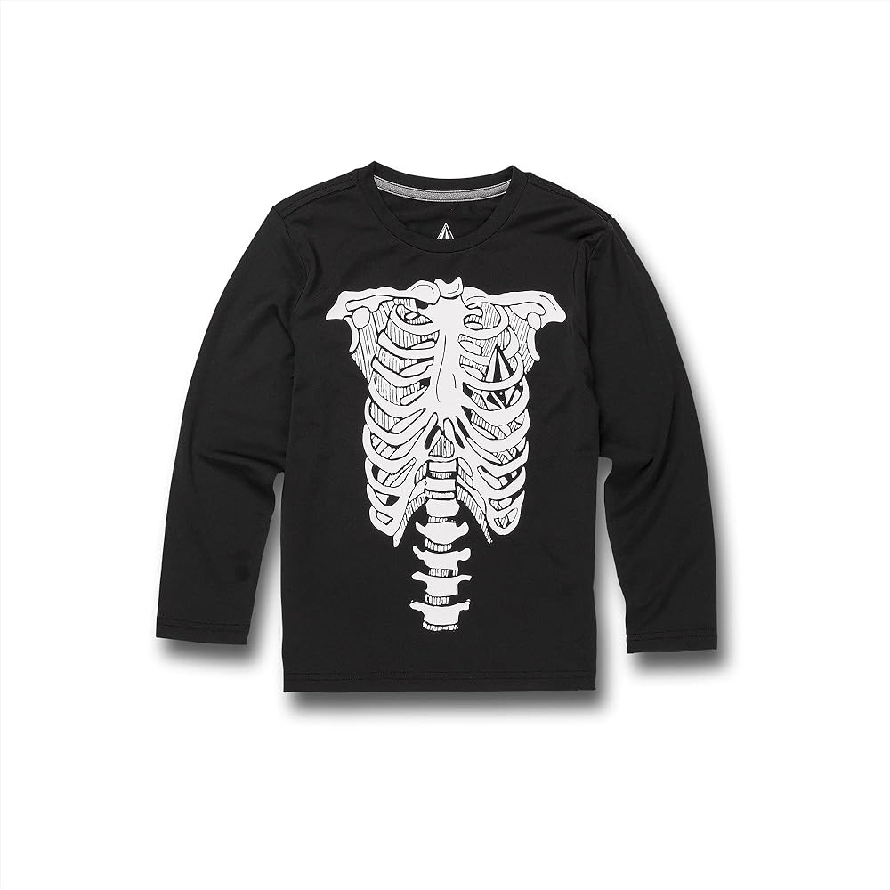 Volcom Boys' Skeleton Long Sleeve Loose Fit Rashguard Swim Shirt 50+ Uv Protection