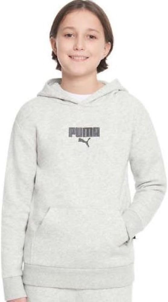 PUMA Youth Boy's Logo Fleece Lined Long Sleeve Pullover Hoodie Sweatshirt