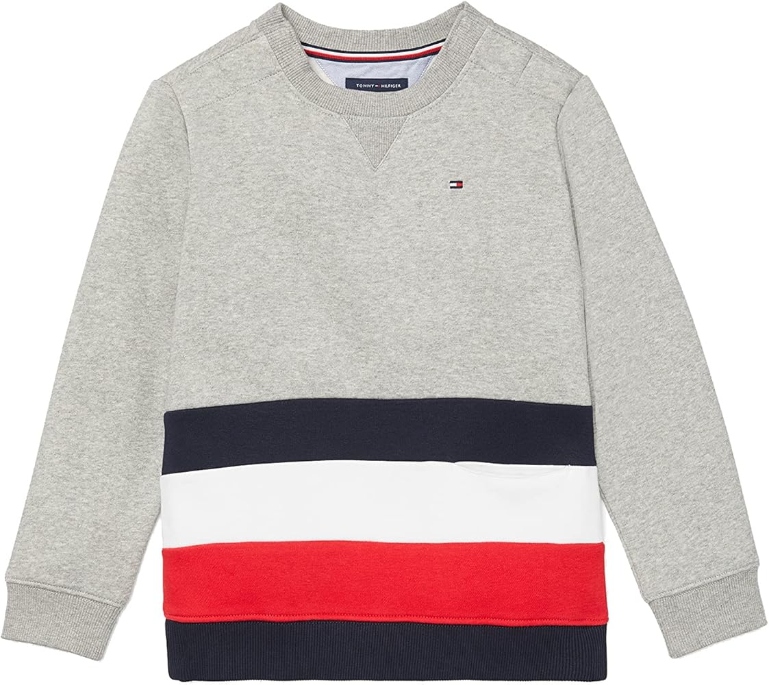 Tommy Hilfiger Boy's Adaptive Colorblock Crewneck With Velcro Closure