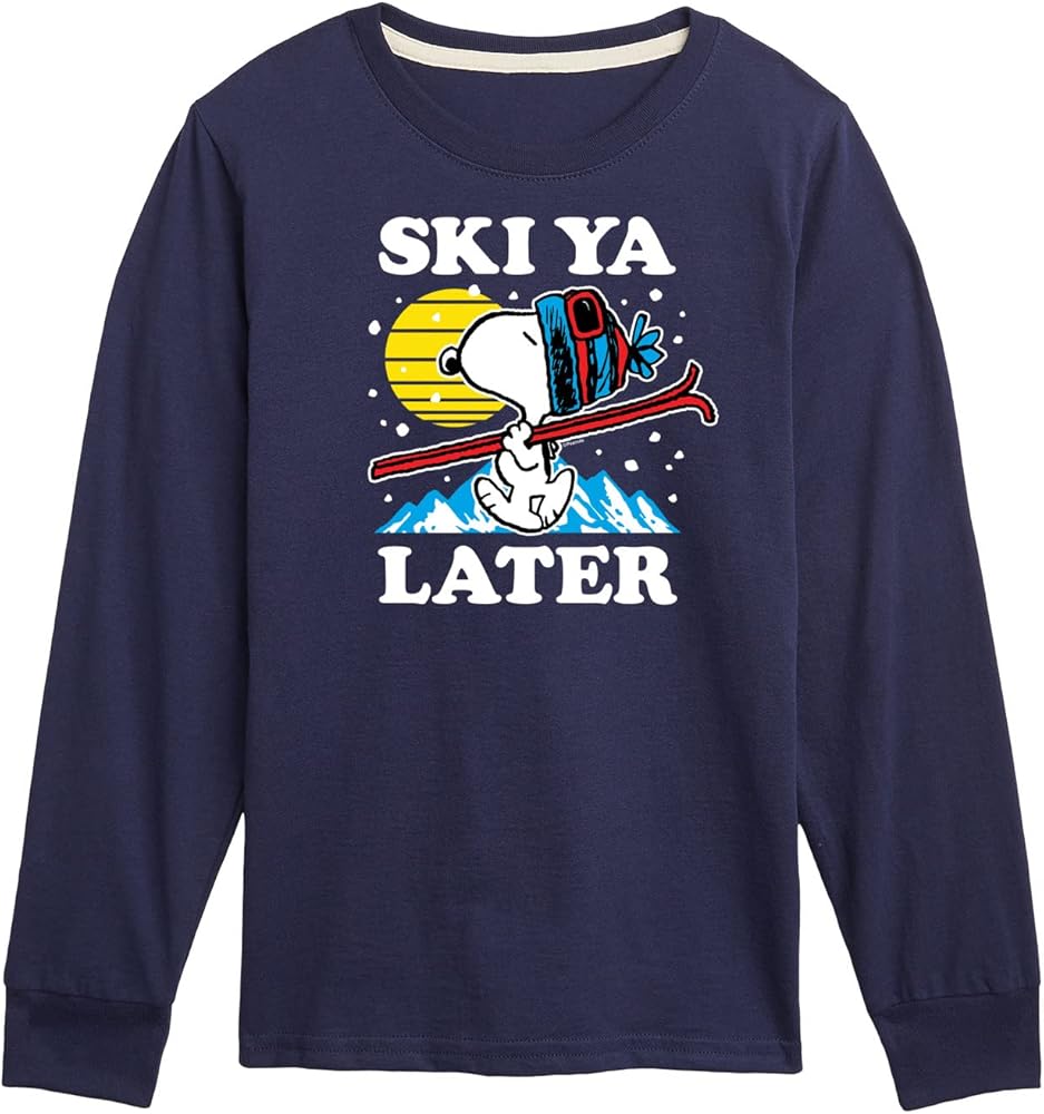 HYBRID APPAREL - Peanuts - Ski Ya Later - Toddler and Youth Long Sleeve Graphic T-Shirt