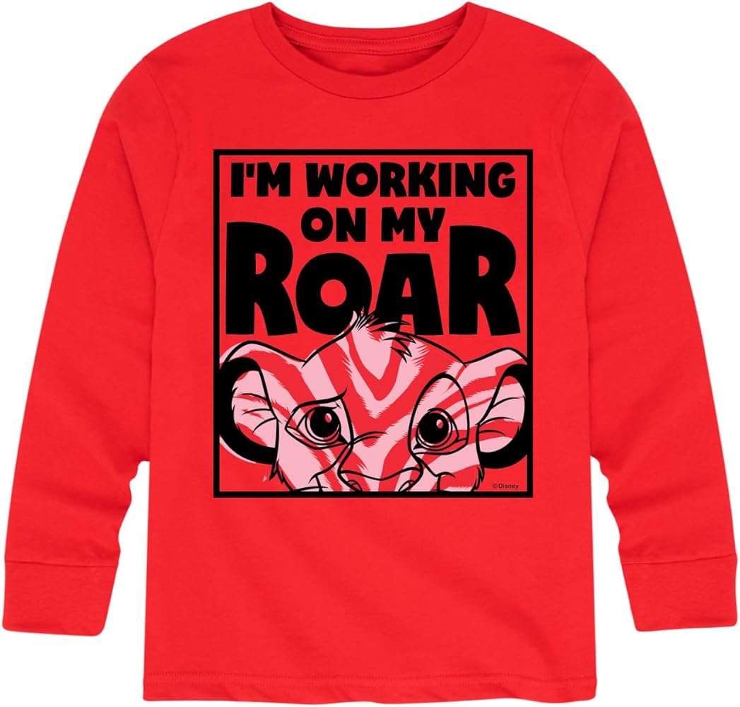 Disney The Lion King - I'm Working on My Roar - Simba - Toddler & Youth Long Sleeve Graphic T-Shirt