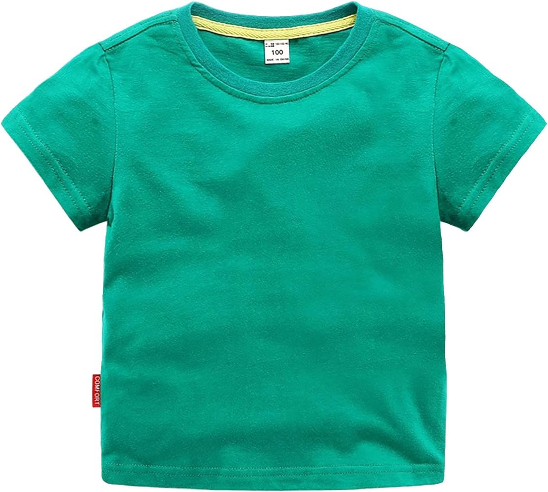 T Shirts for Boys Classic Fit Crewneck Tees Cotton Boys Clothes Soft Short Sleeve Basic Tops Toddlers