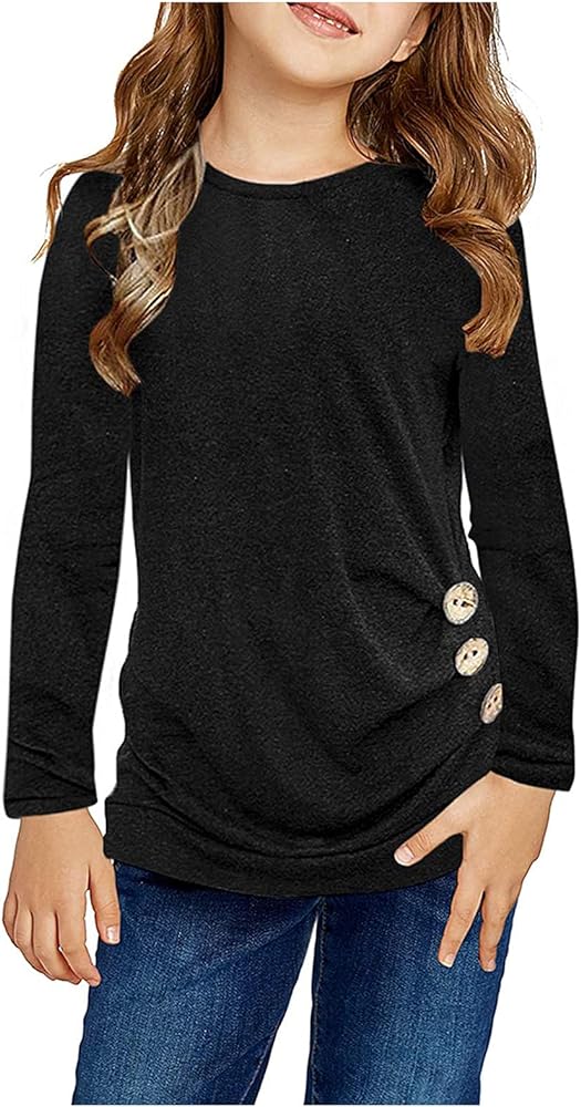 Boys Long Sleeve Crewneck Tee T Shirt Cartoon Blouse Sport Tops Graphic Tees Long Sleeve (Black, 10-11 Years)