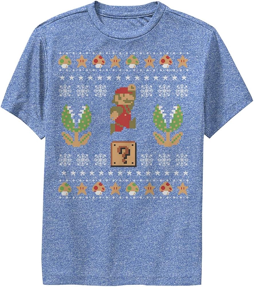 Nintendo Mario Christmas Boys Short Sleeve Tee Shirt