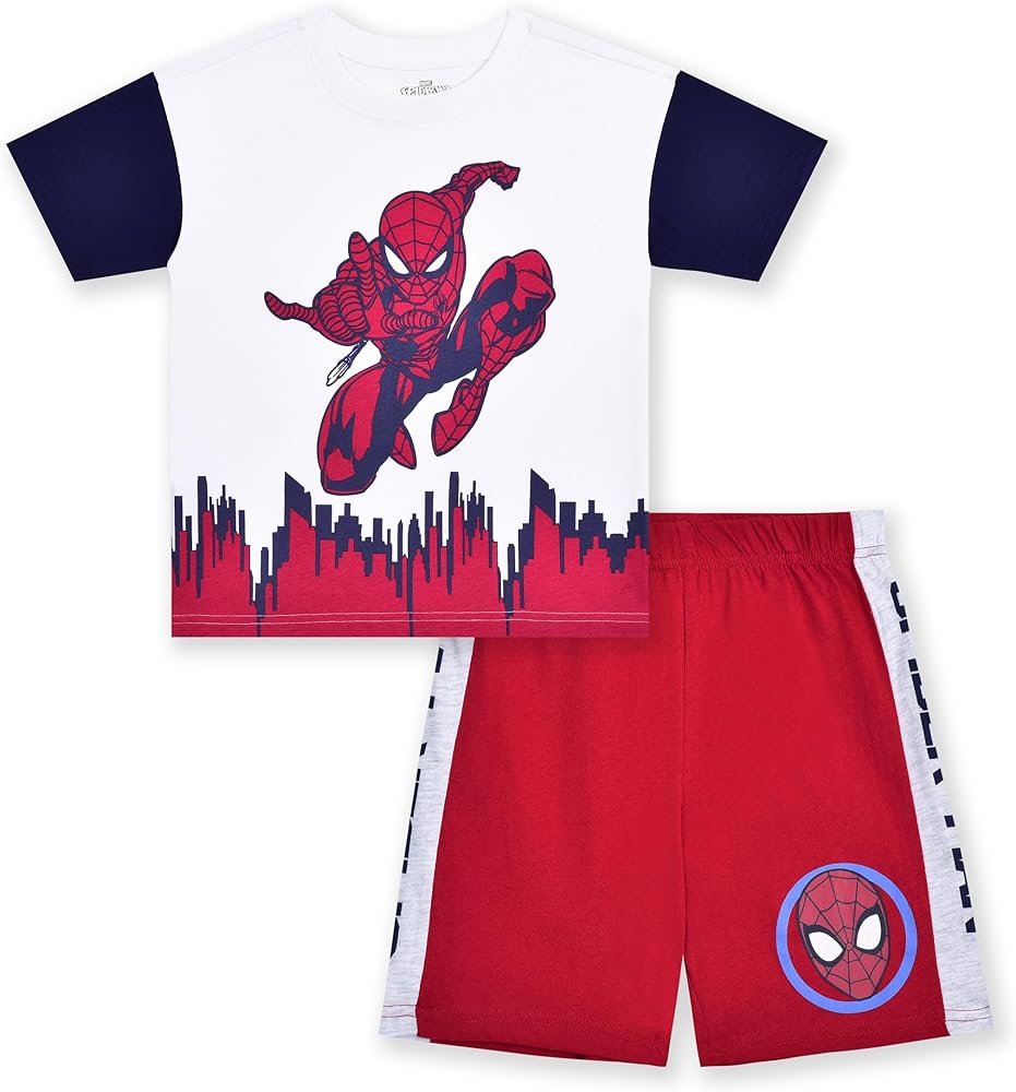 Marvel Spider-Man Boys 2 Piece Short Sleeve T-Shirt and Shorts Set for Toddlers