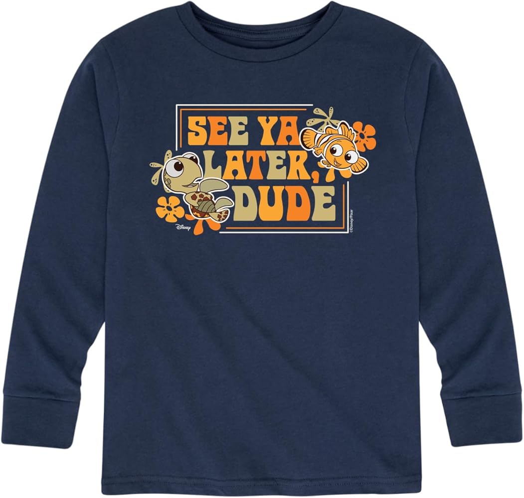 Disney Finding Nemo - See Ya Later Dude - Toddler and Youth Long Sleeve Graphic T-Shirt