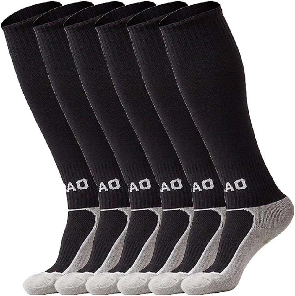 Soccer Socks for Kids Youth Adult (1/3/4/5 pairs) Team Sport Knee High Long Socks