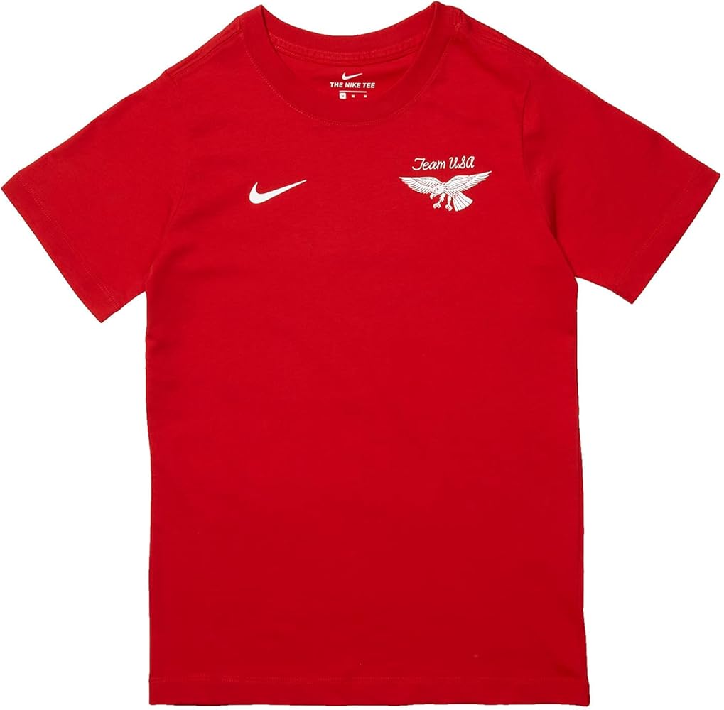 Nike Boy's Sportswear Toyko Olympics 2020 Eagle T-Shirt (Little Kids/Big Kids) University Red LG (14-16 Big Kid)