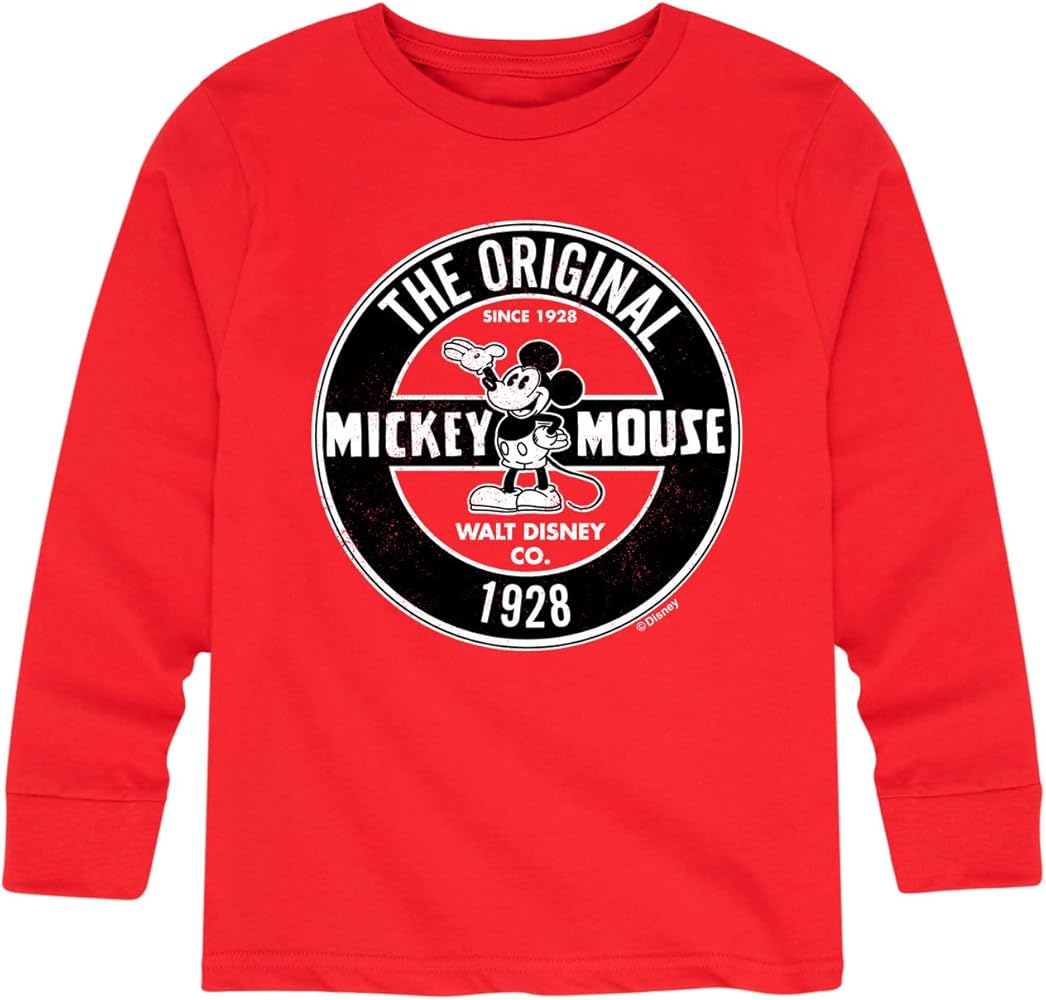 Disney Mickey & Friends - Mickey Mouse Original Badge - Toddler and Youth Long Sleeve Graphic T-Shirt