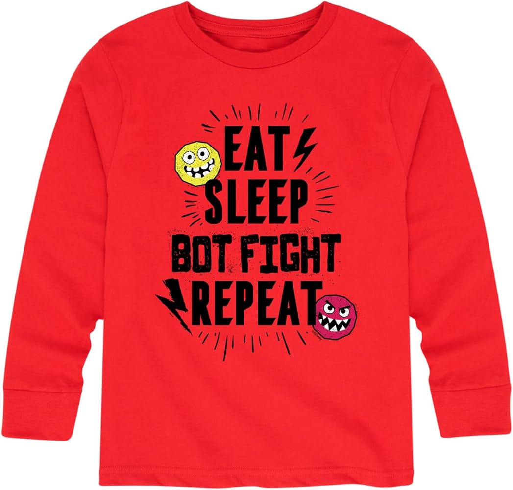 Disney Big Hero 6 - Eat Sleep Bot Fight - Youth Long Sleeve Graphic T-Shirt