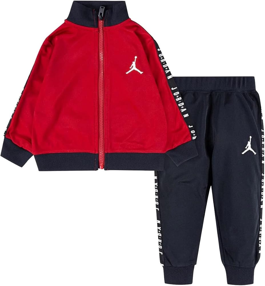 Jordan Boy`s Jumpman Logo Sideline Tape Full Zip Jacket & Pants 2 Piece Tracksuit