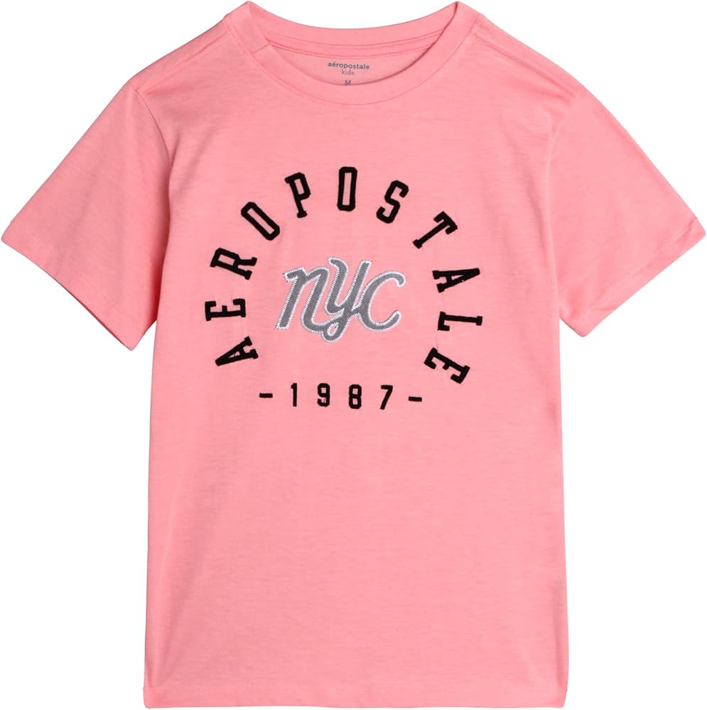 AEROPOSTALE Boys' T-Shirt - Kids Cotton Short Sleeve Shirt - Classic Crewneck Graphic Tee for Boys (4-16)