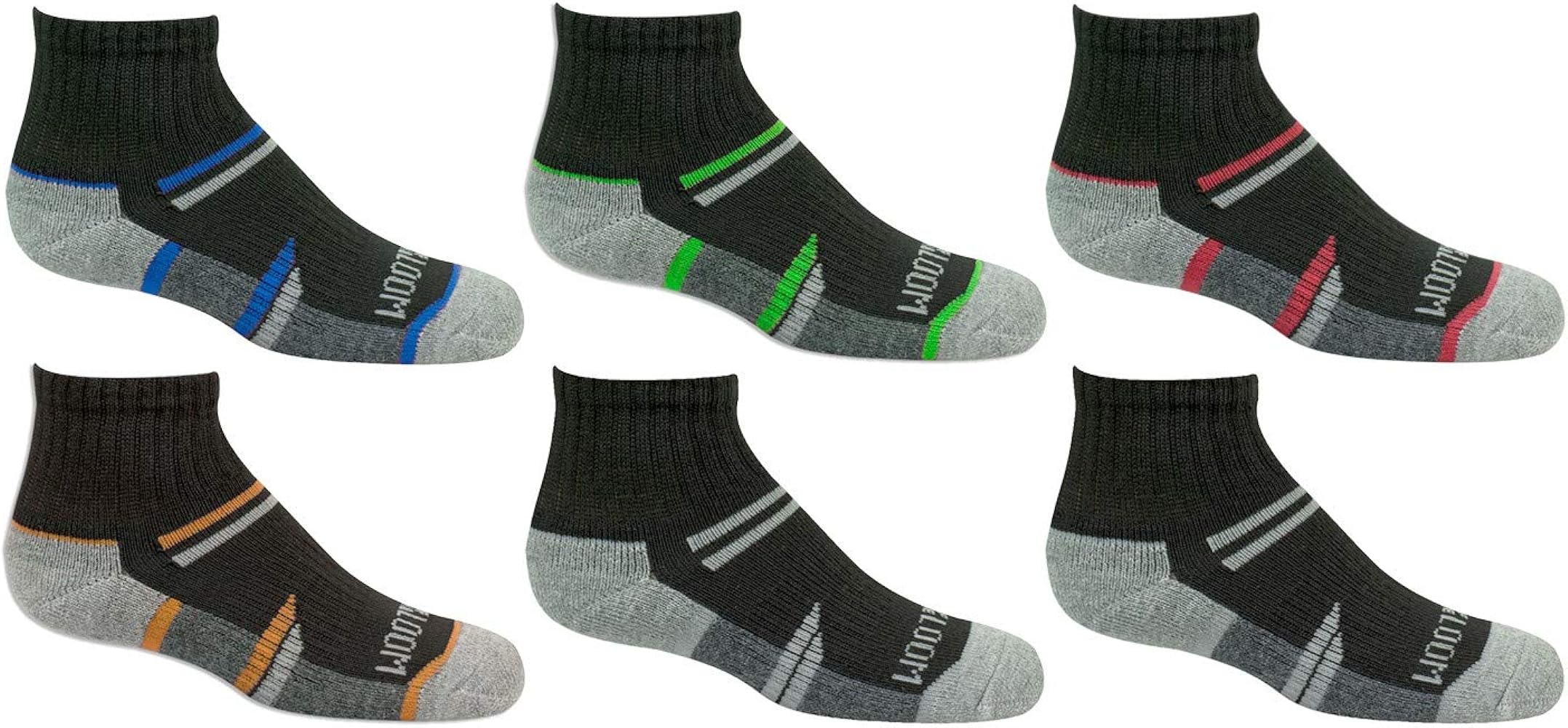 Fruit of the Loom Boys' 6-Pair Half Cushion Ankle Socks