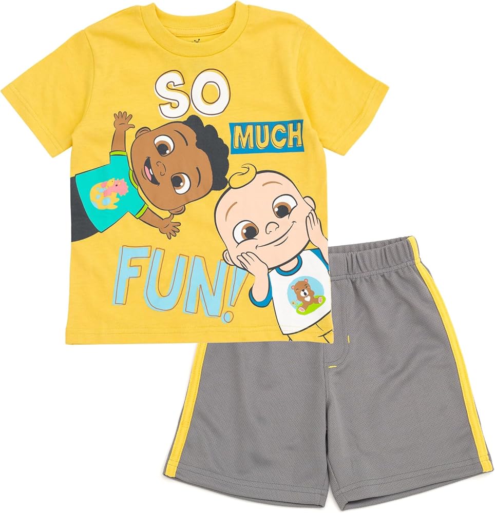 CoComelon JJ Cody T-Shirt and Mesh Shorts Outfit Set Infant to Toddler