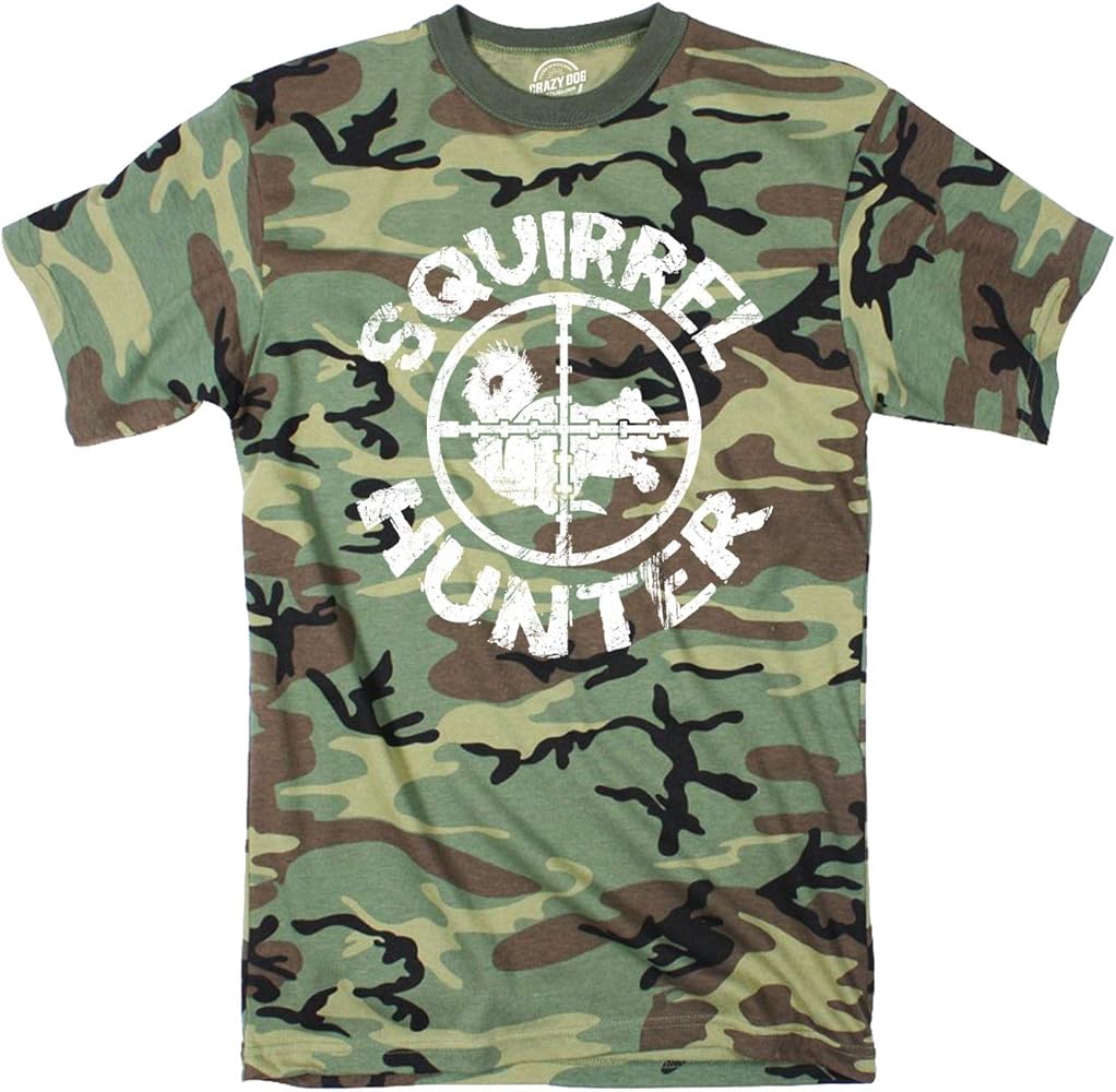 Youth Camo Squirrel Hunter Tshirt Funny Animal Hunting Tee