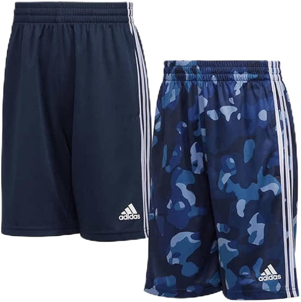 adidas Youth 2-Pack Short, Dark Navy/Navy Camo, Medium