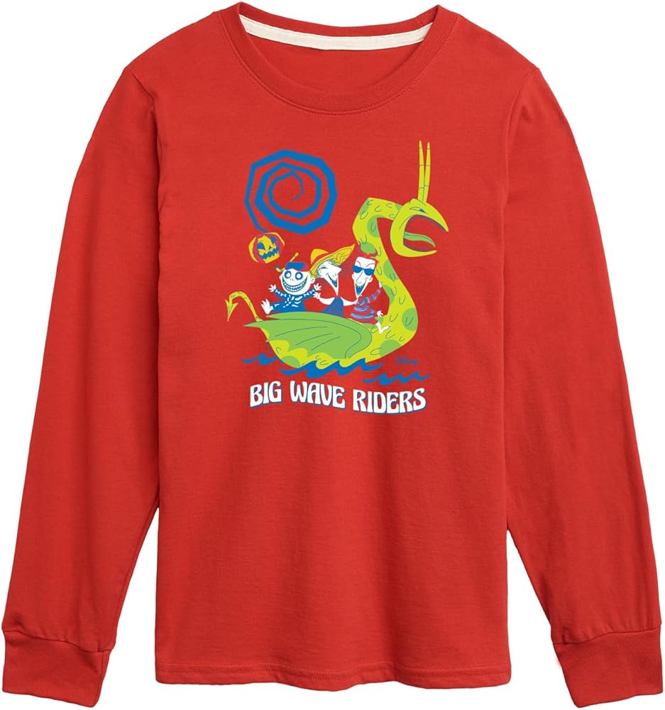 Disney The Nightmare Before Christmas - Big Wave Riders - Lock, Shock, & Barrel - Dragon Boat - Youth Long Sleeve Tee