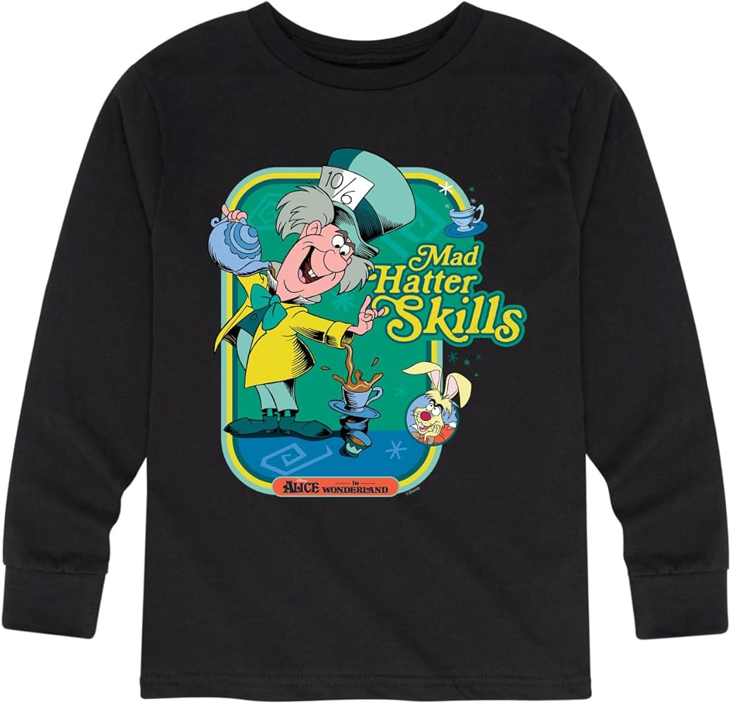 Disney Alice in Wonderland - Mad Hatter Skills - Toddler and Youth Long Sleeve Graphic T-Shirt