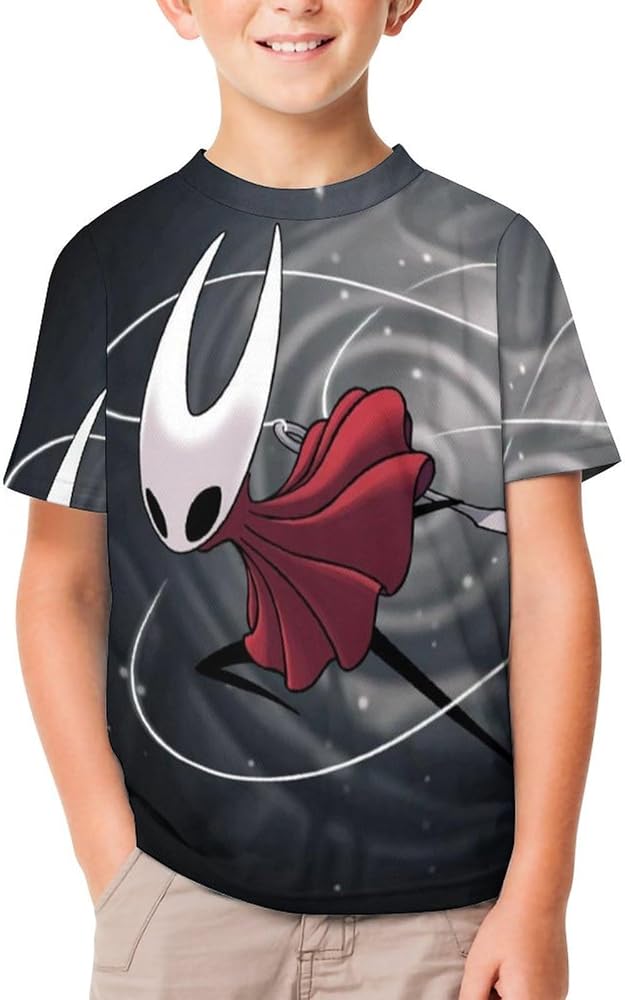 Hollow Gaming Knight Children's T-Shirt for Boys Girls Kids Crewneck Tee Shirts Short Sleeve Lightweight Blouse Tops