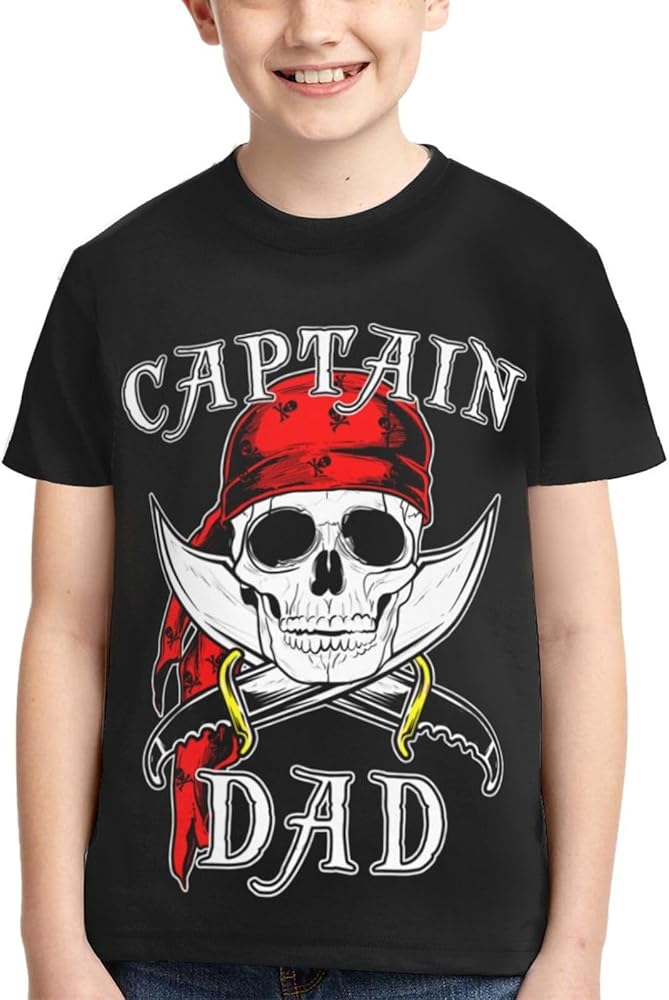 Be Captain and Pirate Boys Girls Shirts Kids Short Sleeve Classic Crewneck Top Tee