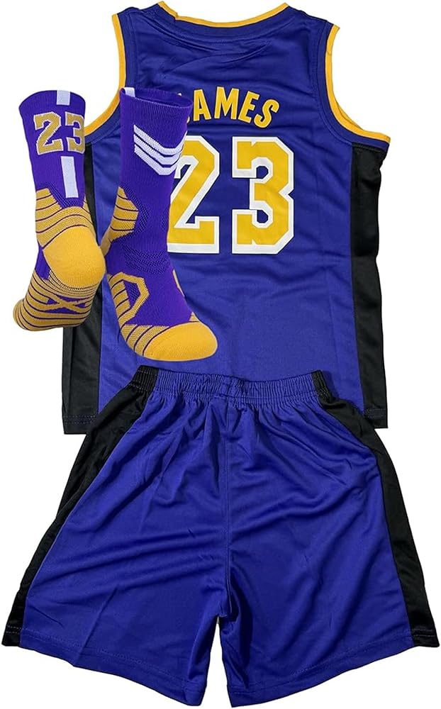 Boys Girls Basketball Jersey Set Fashion Basketball Tank Top + Track Shorts Set