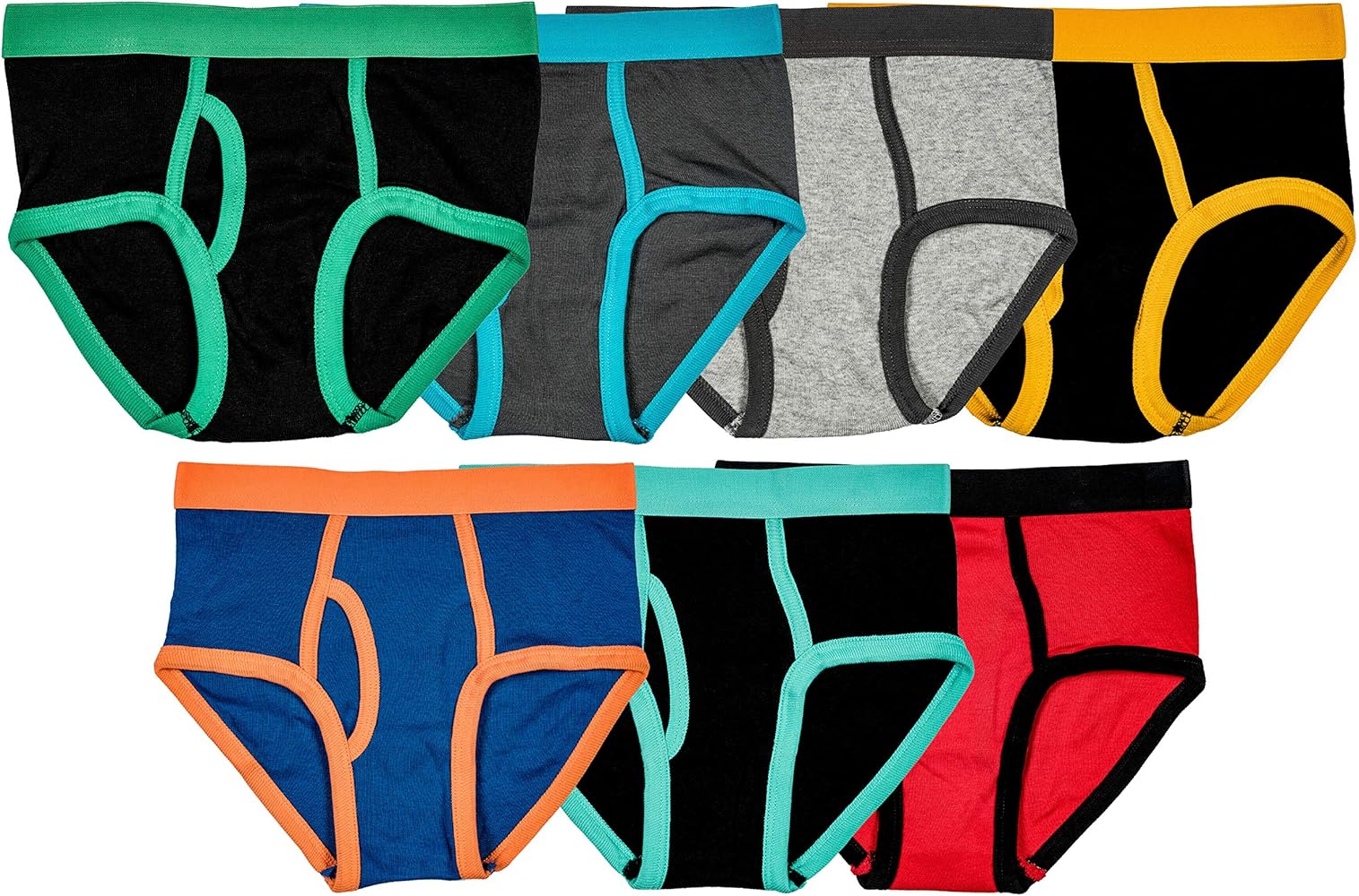 Trimfit Boys Soft Cotton Colorful Briefs Pack of 7 Kids Underwear