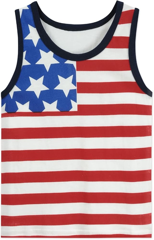 Toddler Boys' Tank Tops American Flag T-Shirt Kids 4th of July Shirts Cotton Patriotic Sleeveless Top Tees 1-7T