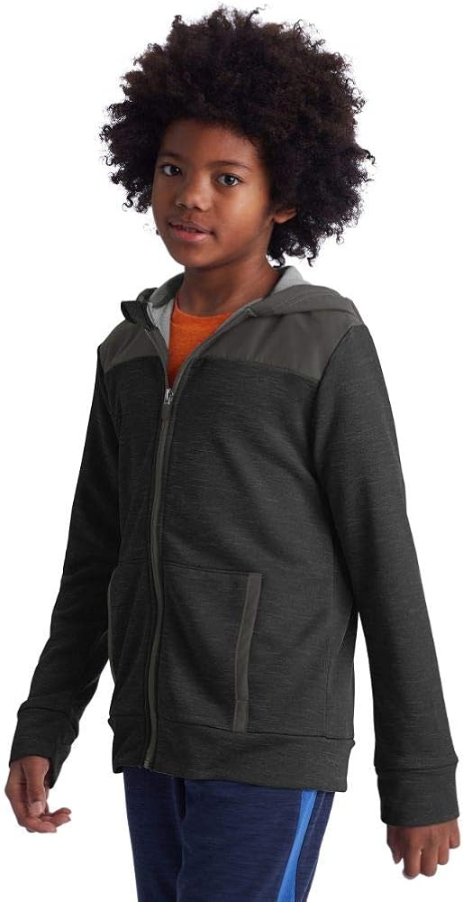 Champion Boys' Tech Terry Woven Pieced Full Zlip Jacket