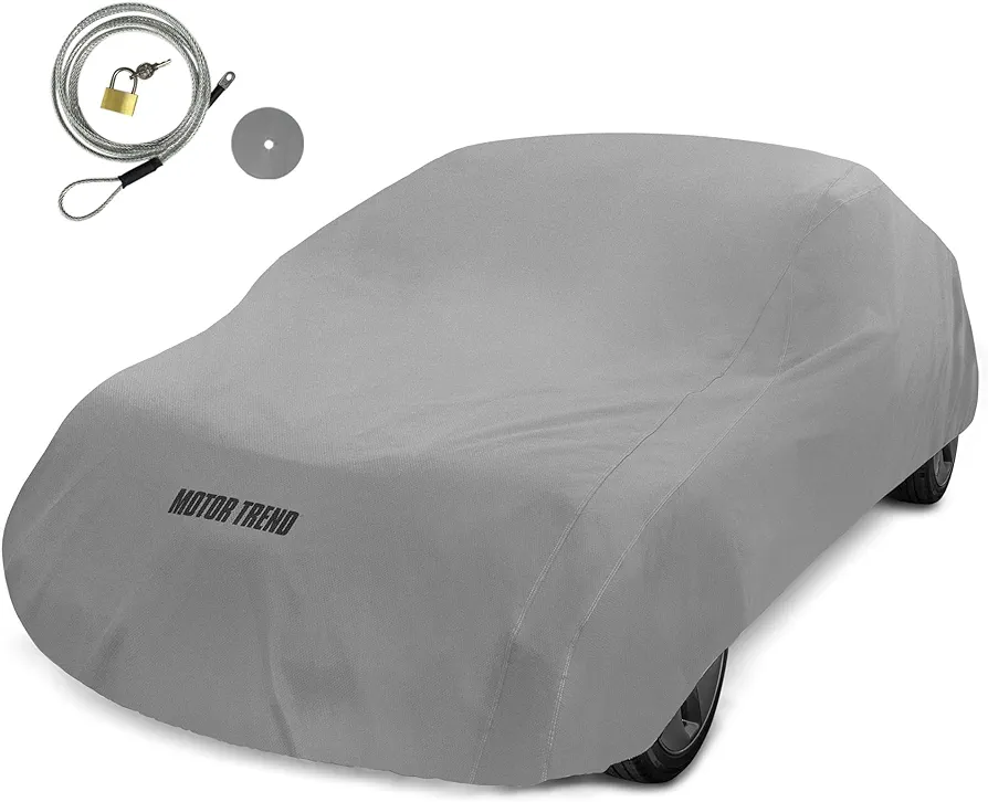 Motor Trend 4-Layer 4-Season Waterproof Car Cover All Weather Water-proof Outdoor UV Protection for Heavy Duty Use Full Cover for Cars Up to 170"