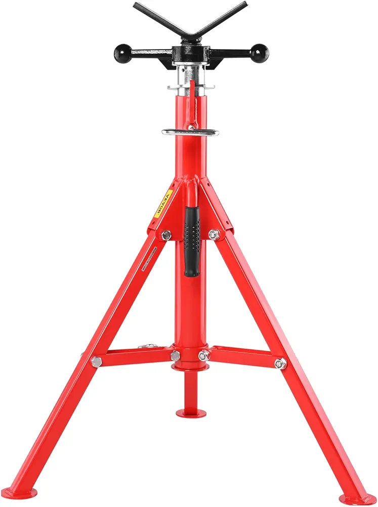 VEVOR Heavy-Duty Pipe Stand Adjustable Folding Pipe Jack Stand | Sturdy Construction 2500 lbs Load Capacity | Ideal for Welding, Automotive, and Construction Projects