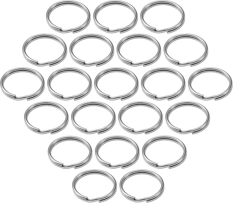 Lucky Line 1-3/4" Split Key Ring, Nickel-Plated Tempered Steel, Heavy Duty Metal Key Chain Ring for Cars, Crafts, Lanyards, 50 Per Box (76900), Nickel Plated