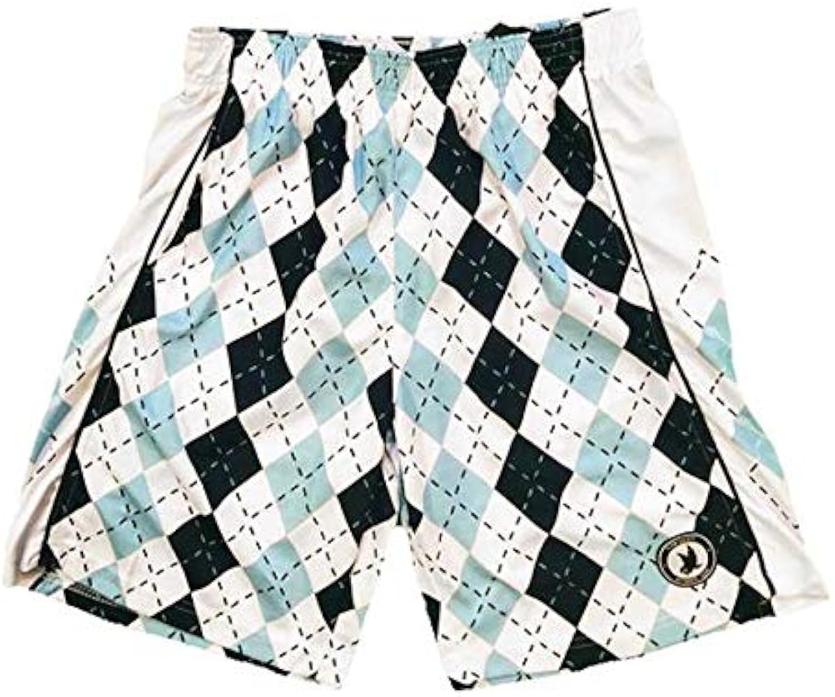 Blue & White Argyle Boys Lacrosse Shorts | Boys LAX Shorts | Lacrosse Shorts for Boys | Kids Athletic Shorts for Boys